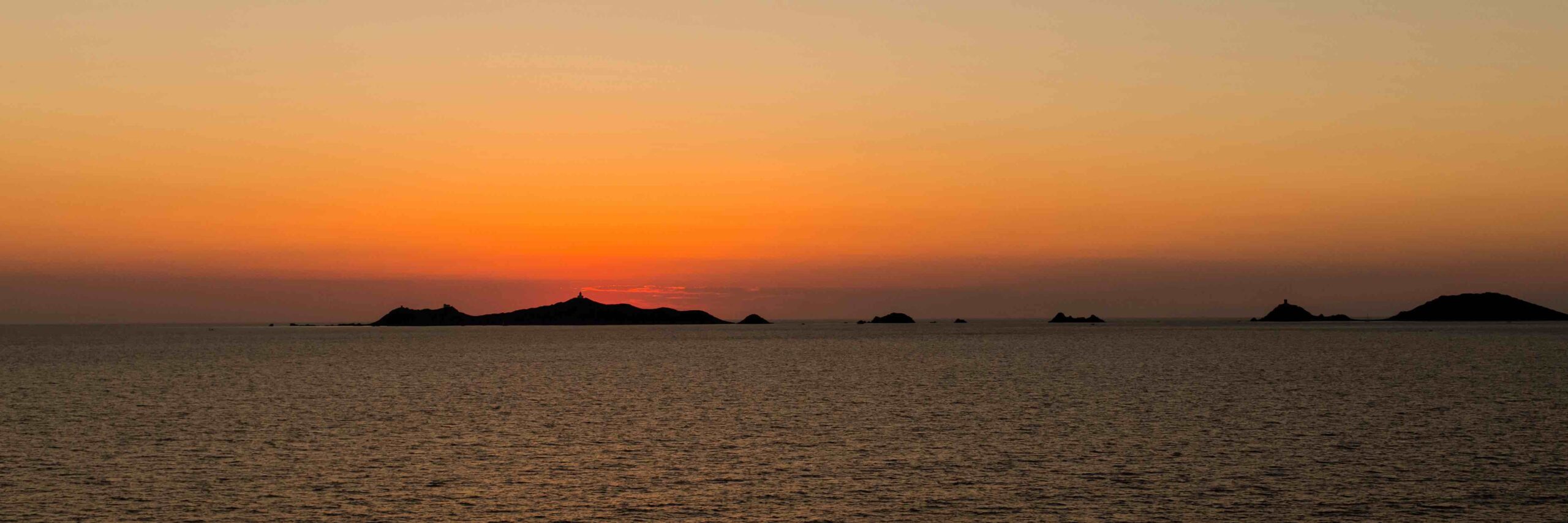 Sunset on the sanguinary islands, near Ajaccio in Corsica